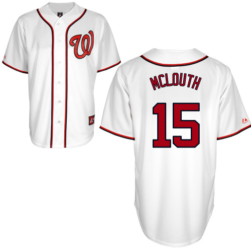 Nate McLouth #15 mlb Jersey-Washington Nationals Women's Authentic Home White Cool Base Baseball Jersey